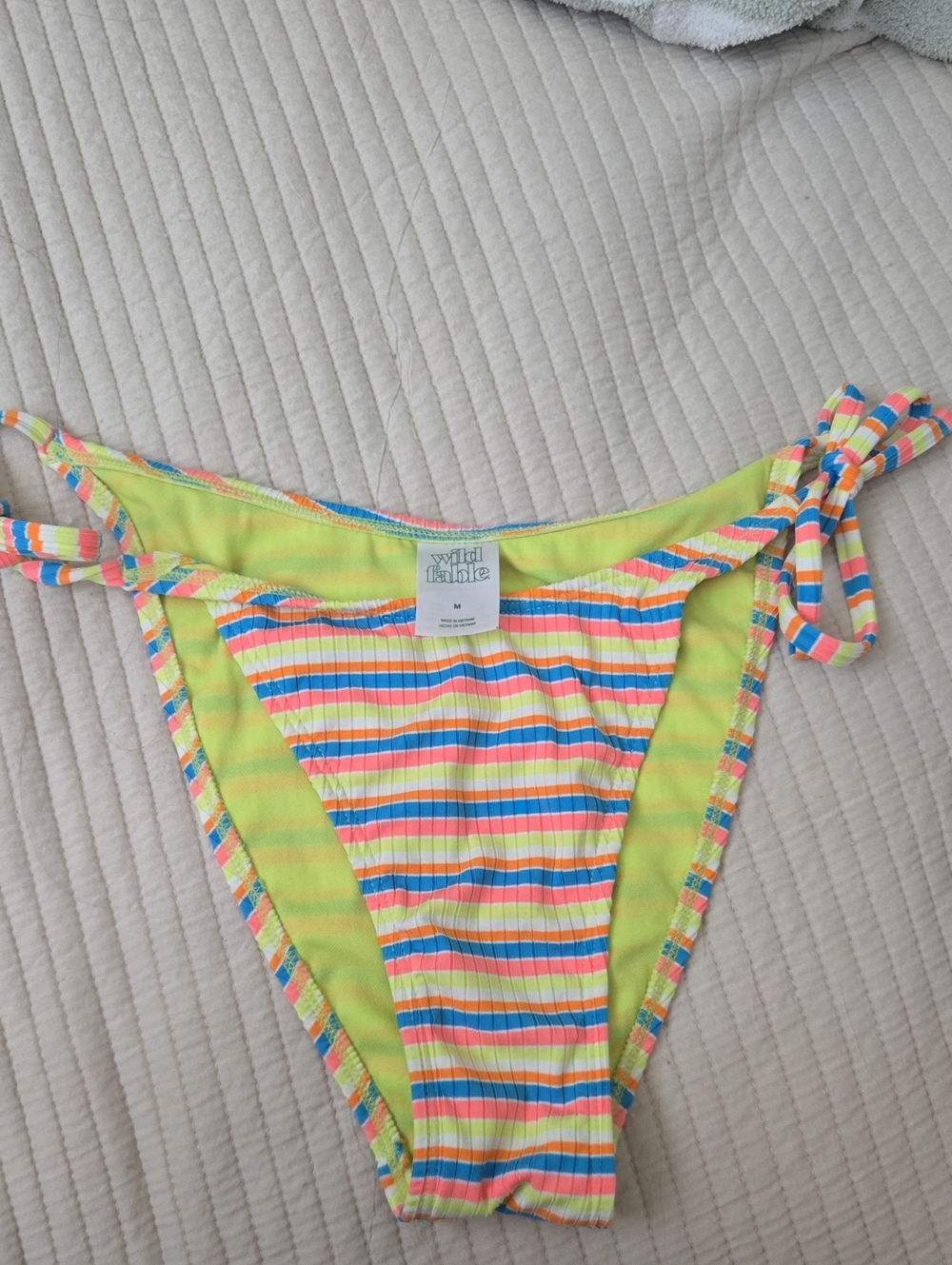 wild fable Neon Multi-Stripe Tie-Side Bikini Bottoms